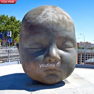 Escultura de Jardín al Aire Libre, Gran <span class=keywords><strong>Cabeza</strong></span> de Bebé Gigante de Bronce Fundido - Product Image 4
