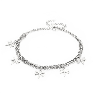 Bracelet de bijouterie fine en acier inoxydable plaqué or avec breloque papillon - Product Image 6