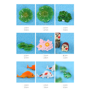 KI zzlejian Mini Resin Landscape Set, simulated fish, <strong>frog</strong>, lotus, tank, aquarium decoration, micro-landscape DIY handicraf - Product Image 4