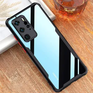 Shockproof Armor Transparent Phone Case For Huawei P50 Pro P40 P30 Lite Mate 40+ Camera Protection Transparent Soft Cover Case