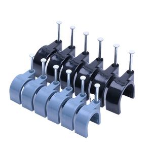 एफस्कैन 20 मिमी सर्कल केबल क्लिप सफेद ग्रे प्लास्टिक गोल तार दीवार नाखून - Product Image 1