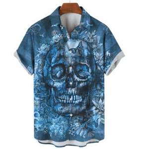 2025 Новая мужская Ретро рубашка с 3D цифровым принтом с коротким рукавом, однобортная Европейская рубашка в стиле ретро, США - Product Image 3