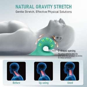 Alat perenggang leher, alat traksi merenggang leher, bantal penyangga Lumbar untuk pemijat leher - Product Image 4