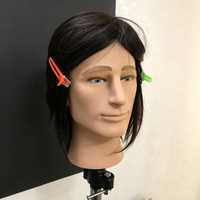 Tête de mannequin en cheveux humains 100 % naturels pour la formation de coiffeurs, avec cheveux raides et décoloration, vente en gros