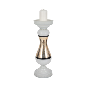 Porte-bougie pilier Hourglass en verre moderne, décoration d'intérieur, accent contemporain, paire - Product Image 2