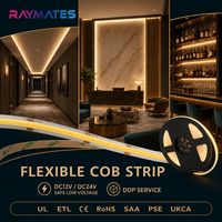 24V COB LED Şerit Işık 480LEDm 3000K 4000K CRI90 Noktasız Esnek Bant Işık Kendinden Yapışkanlı Dolap Altı Gardırop İçin
