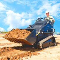Mini-chargeuse compacte sur chenilles et roues, chargeuse frontale, trancheuse, charrue rotative, hydraulique Eaton, certifiée CE/EPA, pour travaux de terrassement en Chine