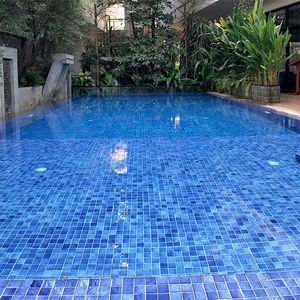 بلاط سيراميك مُزين بفسيفساء مموجة على شكل ماء بتصميم أسفا وأزرق مخفي - Product Image 1