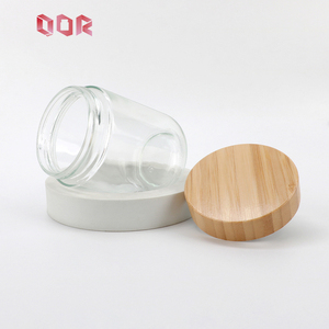 Luxury Transparent Glass Jar Candy <b>Container</b> Empty 500ml Jars for Food Packaging with Bamboo Screw Cap - Product Image 5