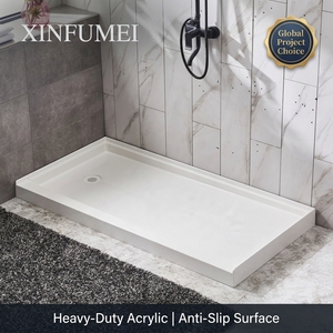 Receveur de <span class=keywords><strong>douche</strong></span> carré en SMC <span class=keywords><strong>à</strong></span> surface solide pour salle de bain moderne, avec drain et installation facile - Product Image 1