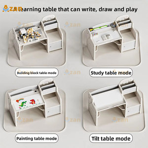 Bureau multifonctionnel 3 en 1 pour enfants, bureau d'apprentissage réglable en hauteur avec chaise, <span class=keywords><strong>table</strong></span> à dessin pour enfants - Product Image 2