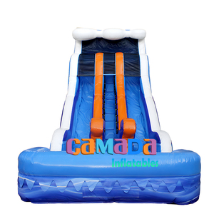 Directo de fábrica personalizado al por mayor Base inflable salto tobogán <span class=keywords><strong>acantilado</strong></span> salto Base salto con tobogán de caída inflable Screamer tobogán - Product Image 4