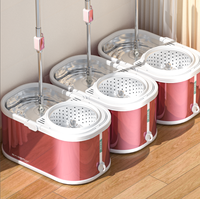 Set Ember Kapasitas Besar Gagang Baja Pink Dapat Diperpanjang Harga Pabrik Ramah Lingkungan Sistem Peras Otomatis 360° 2 Pembersih Dalam Ruangan
