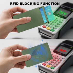 Custom logo Slim Aluminum Closure Rfid Blocking Metal <b>Wallet</b> Minimalist <b>Card</b> Holder for <b>Men</b> - Product Image 2