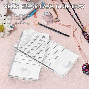 Crystal Acrylic Eyelash <b>Glue</b> Plate Scale <b>Lash</b> Holder Flowing Cup for Grafting Flowering Tools - Product Image 3