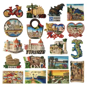 Imán de Resina 3D Pintado a Mano para Refrigerador, Recuerdo de Viaje de <span class=keywords><strong>Italia</strong></span>: Roma, Coliseo, Florencia, <span class=keywords><strong>Duomo</strong></span>, Milán, Amalfi, Taormina - Product Image 1