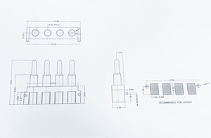 Conector pin Pogo de montaje lateral horizontal 4P | 2A de alta corriente | para auriculares/teclado/sonda de iluminación - Product Image 6