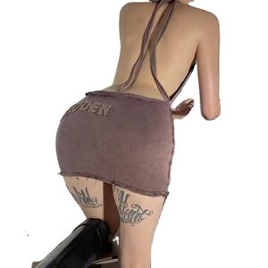 Vestido Midi Elegante de Diseño Personalizado para Mujer, Sexy, de Verano, para Fiesta, sin Espalda, de Punto, de Algodón, Casual - Product Image 1