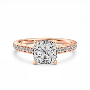Bague en diamant de laboratoire de qualité supérieure, taille coussin, clarté VVS-VS, couleur EF, en argent sterling 925, or 10KT, 14KT, 18KT, bijoux fins - Product Image 4