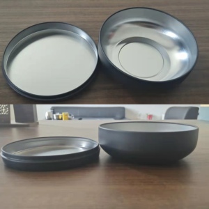 Hot Matte Màu Đen Kẹo Sô Cô La Cookie Lưu Trữ Jar Lớn 16 Oz Nến Tin - Product Image 5