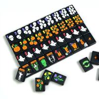 Tapis de Mahjong Américain Halloween Monster Mash Christmas Design en Caoutchouc Naturel Pliable Écologique Antidérapant pour 4 Joueurs Casino