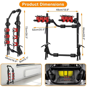 Portabicicletas Universal Plegable para Coche, Soporte para Bicicletas, para Viajes y Transporte, para Hatchback, Sedán y Minivan - Product Image 2