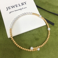 Bracelet de perles de bébé extensible de haute qualité, perles d'eau douce naturelles, perles de tourmaline, perles dorées, petites perles de riz