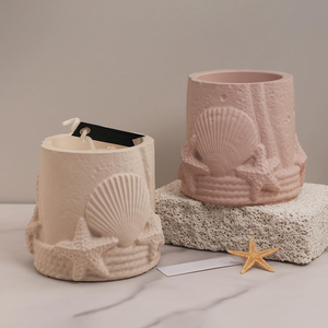 OEM Early Riser Aromatherapy <b>Candle</b> Marine Shell Storage Jar Mirror Silicone <b>Mold</b> Gypsum Cement Decorative Tools Disposable - Product Image 3