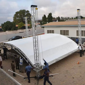 ไฟเวทีดนตรีสำหรับคอนเสิร์ตความแข็งแรงสูงระบบโครงแบบ DJ สำหรับคอนเสิร์ตกลางแจ้งพร้อมที่คลุมหลังคา <span class=keywords><strong>PVC</strong></span> โครงโคมไฟสำหรับงานแต่งงาน - Product Image 1