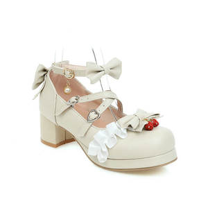 Chaussures élégantes à talons mi-hauts pour femmes et filles, chaussures décontractées à la mode, légères et pures - Product Image 6