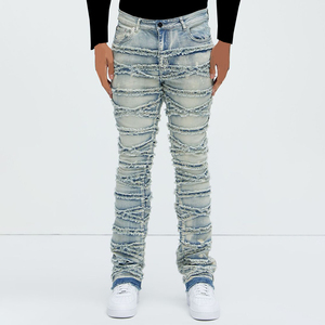 DiZNEW 2025 Jeans Ajustados para Hombre con <span class=keywords><strong>Flecos</strong></span>, Hechos a Medida por Diseñadores de Alta Gama, Jeans Ajustados para Hombre - Product Image 3