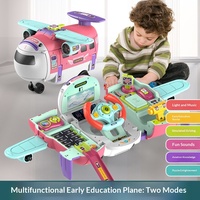 Jouet d'avion éducatif multifonctionnel pour enfants avec lumière, musique et modes de vol simulés