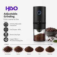 Moulin à café électrique à écran tactile intelligent, moulin à grains de café rechargeable avec réglage de la grosseur, charge USB Type-C