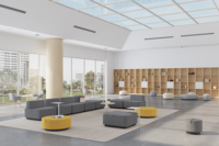 Canapé modulaire commercial à blocs, combinable librement, pour espaces de repos, bureaux ouverts et bibliothèques