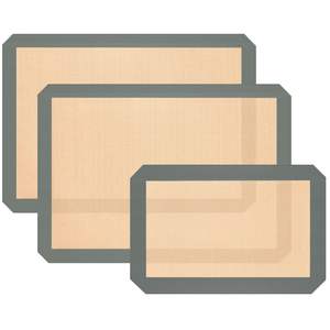 2024 사용자 정의 로고 비 스틱 3 팩 재사용 가능한 쿠키 마카롱 빵 식품 학년 안전 실리콘 베이킹 매트 만들기 - Product Image 1