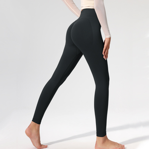 Pantalons de yoga taille haute, coupe ajustée, respirants, pantalons de course à pied de longueur totale. - Product Image 5