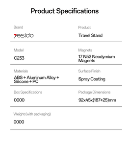 ขาตั้งโทรศัพท์แบบยืดหดได้ Yesido รุ่น C233 ใช้ได้ทั้งแบบมือถือและตั้งโต๊ะ พร้อมห่วงแม่เหล็ก - Product Image 5