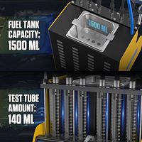 Nettoyeur et testeur d'injecteurs de carburant 4 cylindres à ultrasons avec chauffage et manomètre numérique