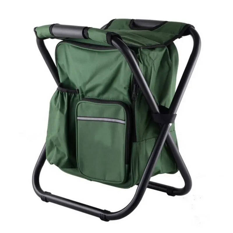 Multifunción Camping Caza Pesca Silla de camuflaje plegable Pescado plegable Silla de playa Mochila Silla