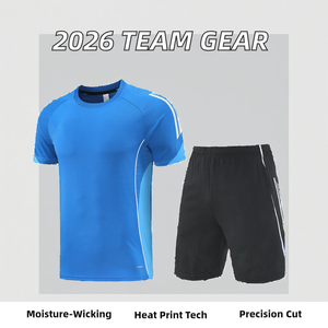 2026 personalizado Micro traje <span class=keywords><strong>de</strong></span> entrenamiento <span class=keywords><strong>de</strong></span> manga corta para adultos equipo personalizado fútbol Jogging Survetement Chandal corte automatizado - Product Image 2