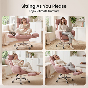 Chaise de bureau inclinable avec repose-pieds, appui-tête réglable, accoudoirs réglables à 5 vitesses, chaise de bureau pivotante pour le bureau à domicile - Product Image 5