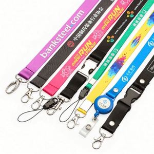 Custom Printed Black Keychain <b>Lanyard</b> with Silk Screen Offset Printing No Minimum Order Buckle - Product Image 1