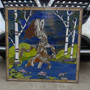 Vitral de Catedral Personalizado de 75*75 CM con Diseño de Dama para Panel de Ventana, Puerta, Pared, Vidrio de Doble Cara, Decoración China - Product Image 2