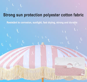 Sombrilla de Playa Personalizada Moderna, Impermeable, Anti-UV, para Viajes al Aire Libre, de Lujo, de 1.8 m, con Borlas de Algodón y Tela de Poliéster de 200 g - Product Image 2