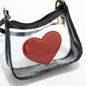 2025 nuova moda da donna borsa di gelatina dolce fresca a forma di cuore in pelle trasparente a spalla singola borsa dolce fresca sotto le ascelle - Product Image 2