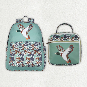 Camo Duck Print Boy Backpack Cute Boy Children Bookbag Matching <b>Lunch</b> Box <b>Set</b> Wholesale Student Backpacks - Product Image 1