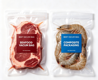 Sacs en nylon pour aliments avec impression en gravure, résistants à l'humidité, pour le bœuf, la viande, les fruits, les fruits de mer, pour la mise sous vide