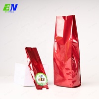 Usine basse quantité minimale de commande 250g sacs d'emballage de thé individuels emballage de bâton de café rouge brillant pochette de soupape de dégazage