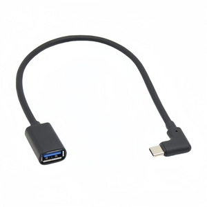 Type <b>C</b> To <b>Usb</b> 3.0 Female Otg <b>Adapter</b> Cable 90 Degree Elbow For Mobile Phone Data Transfer Black 0.5m And Below - Product Image 1