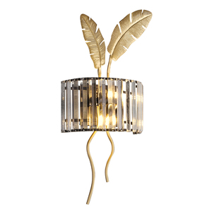 PW24008 Inno Casa New 110-240V Matt Black Gold Metal Clear Crystal Modern Decorative <b>Wall</b> Lamp 3000K Warm <b>Light</b> for Living Room - Product Image 1